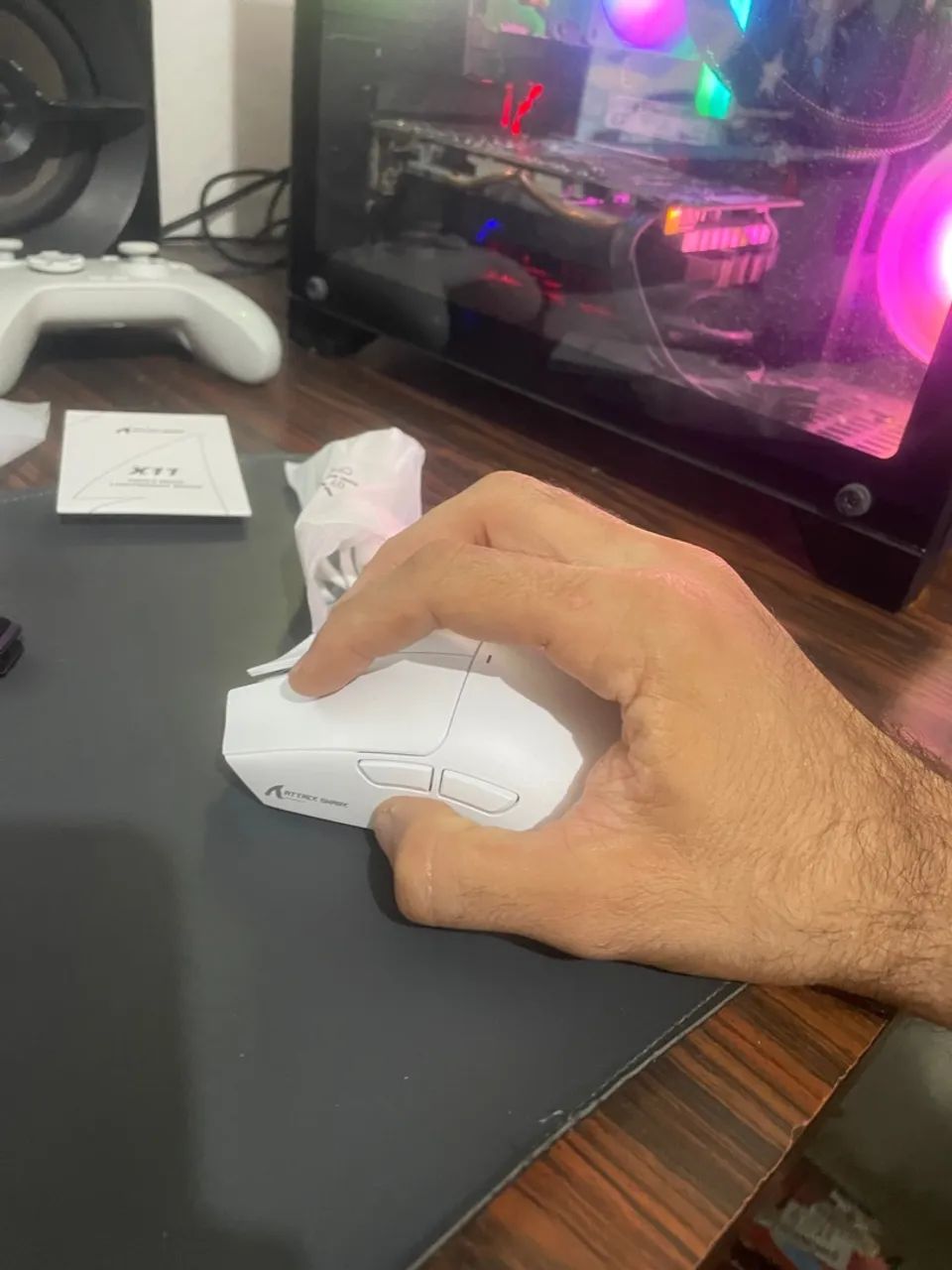 Mouse Bluetooth branco Attack Shark X11 PAW 3311 - Foto 5