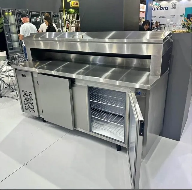 Condimentadora refrigerada 2m inox com tampa