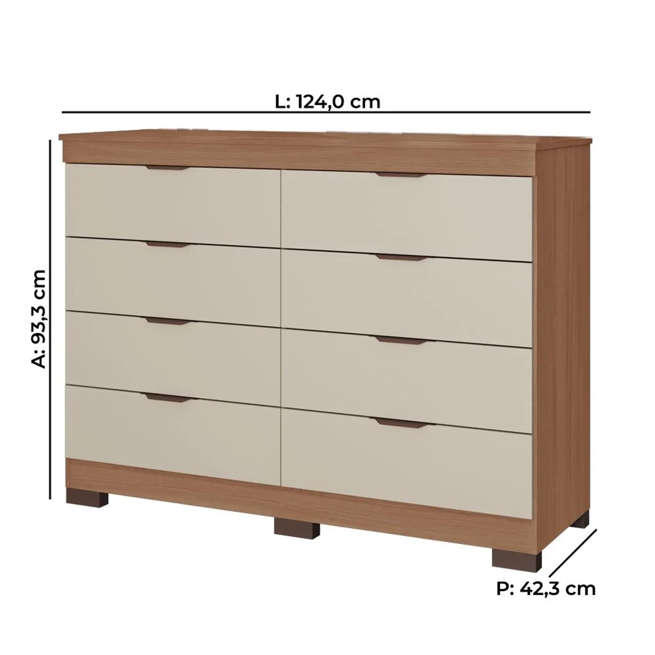 Cômoda Isabela 100% MDF 8 gavetas - Foto 2