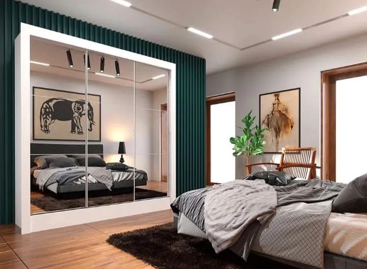 Guarda roupa todo espelhado 