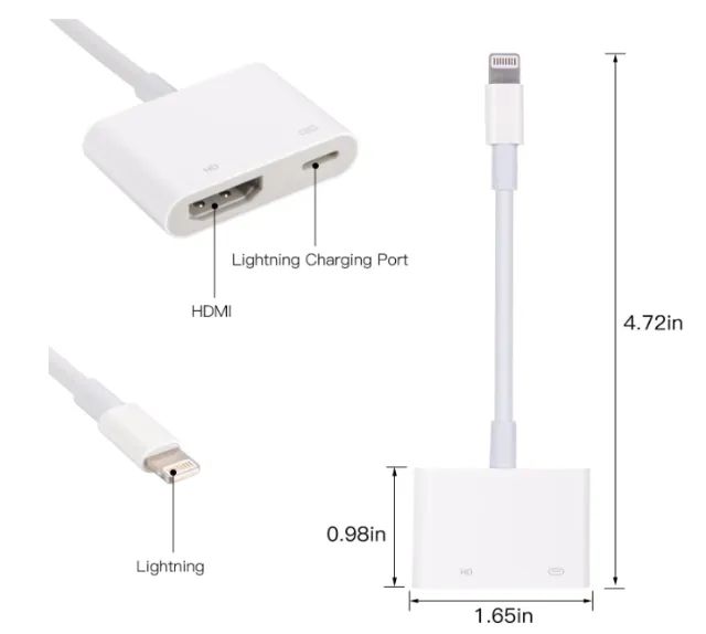 Adaptador Lightning para HDMI Lightning Digital AV adapter 1080P p/ TV e Projetores