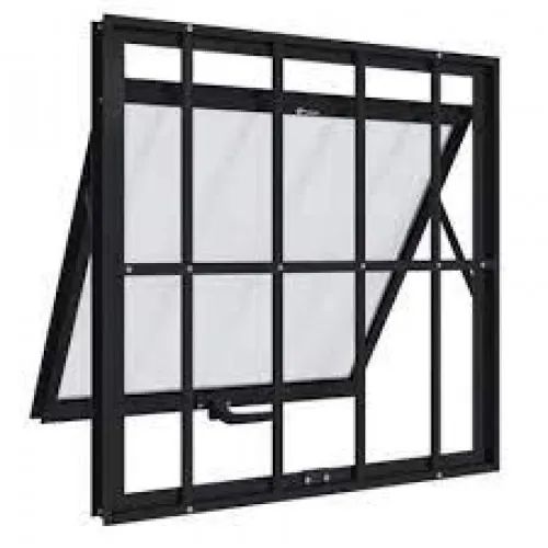 VITRÔ MAXIM-AR UMA SEÇÃO COM GRADE VIDRO MINI BOREAL LINHA SUPREMA ALUMÍNIO PRETO