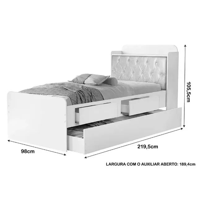 Cama solteiro com auxiliar Lion - Foto 2