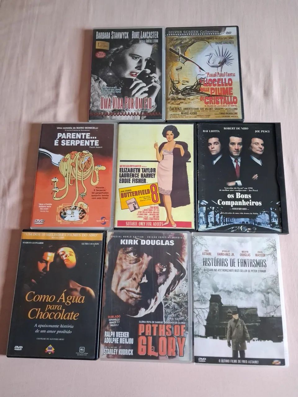 15 DVDs de filmes clássicos por 100 reais.
