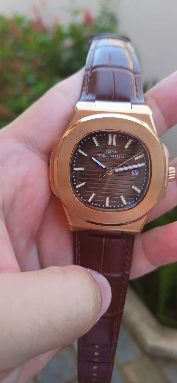Relógio ligxe homenagem patek nautilus quartz