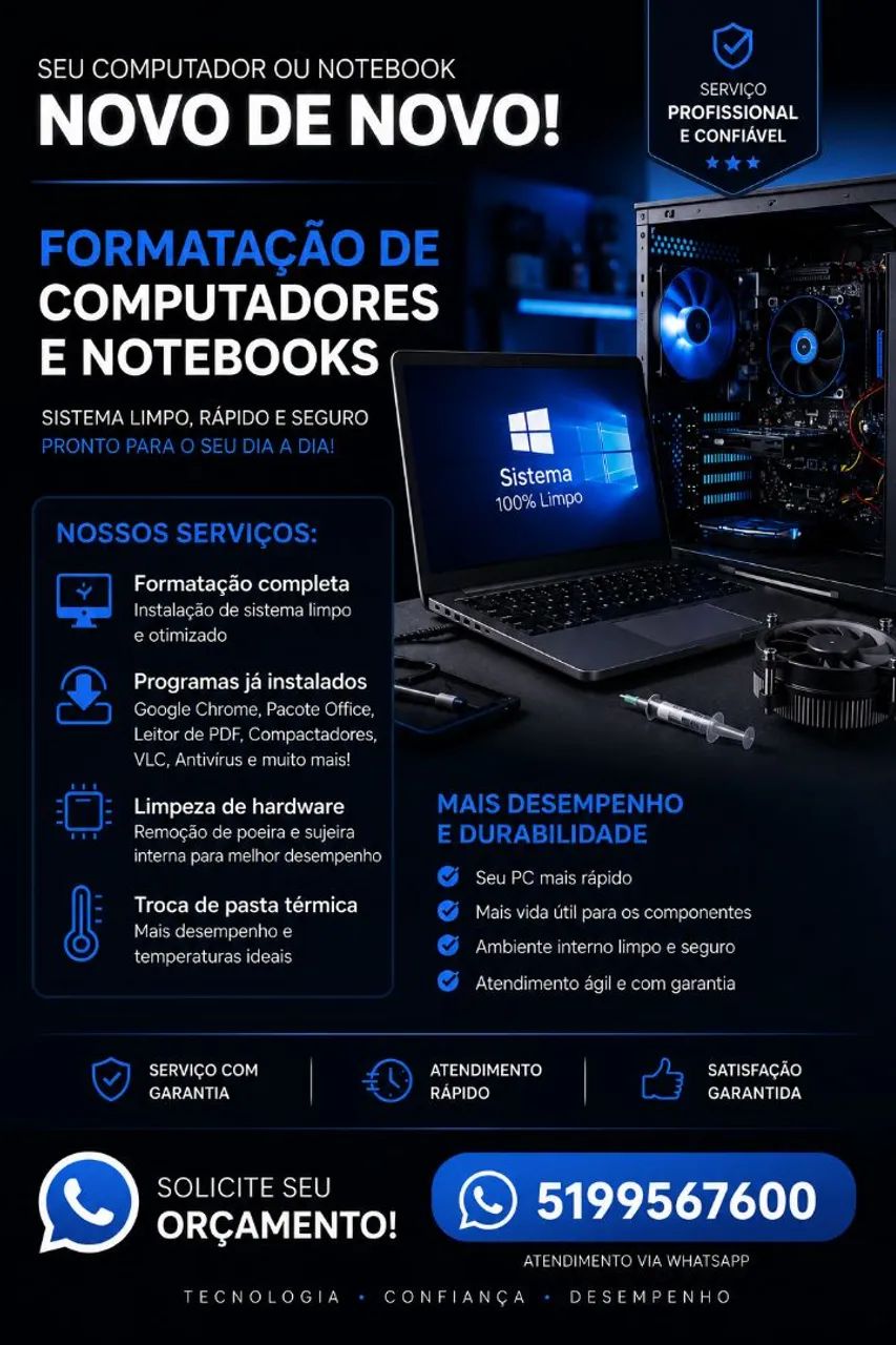 Formatação de Computador e Notebook | Limpeza + Windows + Programas