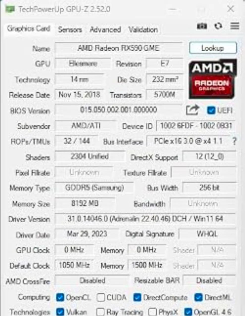 RX 590 GME PRETA 8GB - Foto 2