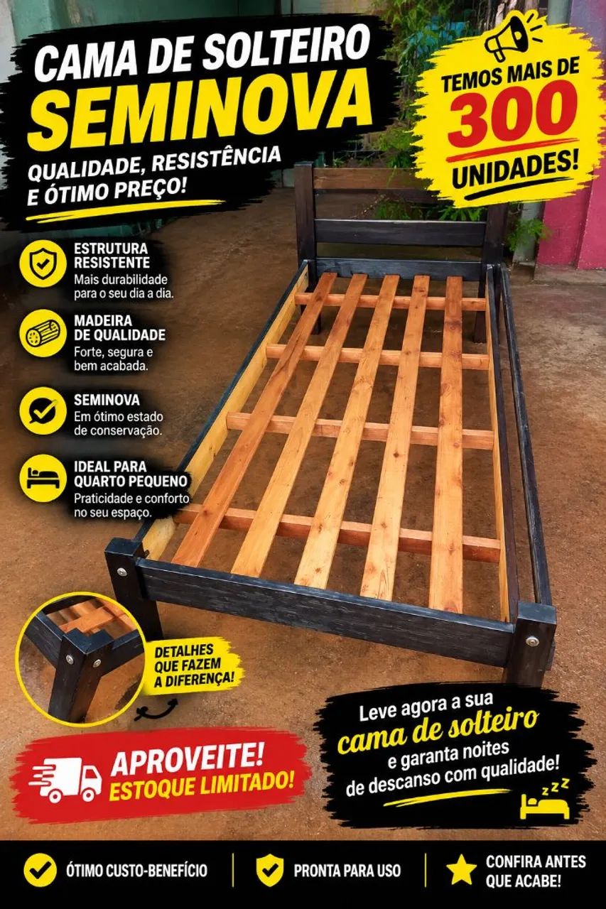 ? Cama de Solteiro Seminova - Excelente Oportunidade!