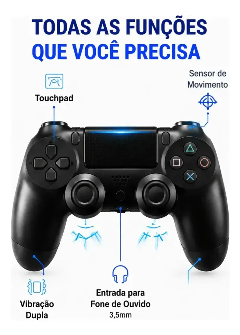Controle Sem Fio Compatível Com Pc Gamer Ps4  - Foto 2