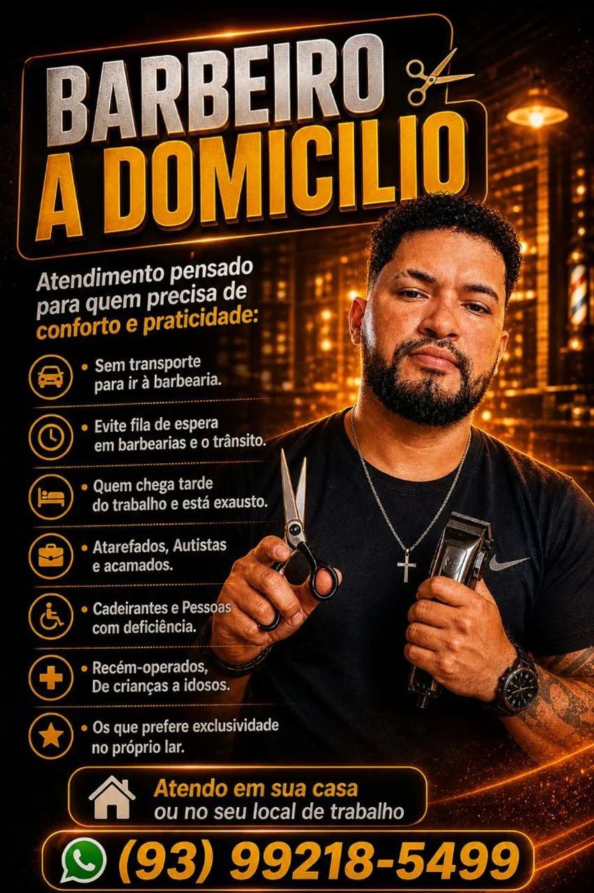 Barbeiro a domicílio Santarem-PA