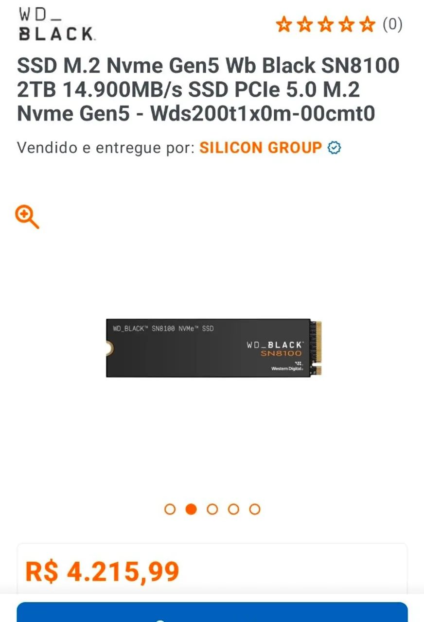 Ssd 2tb wd black sn8100 nvme 100% saude pc e ps5 - Foto 4