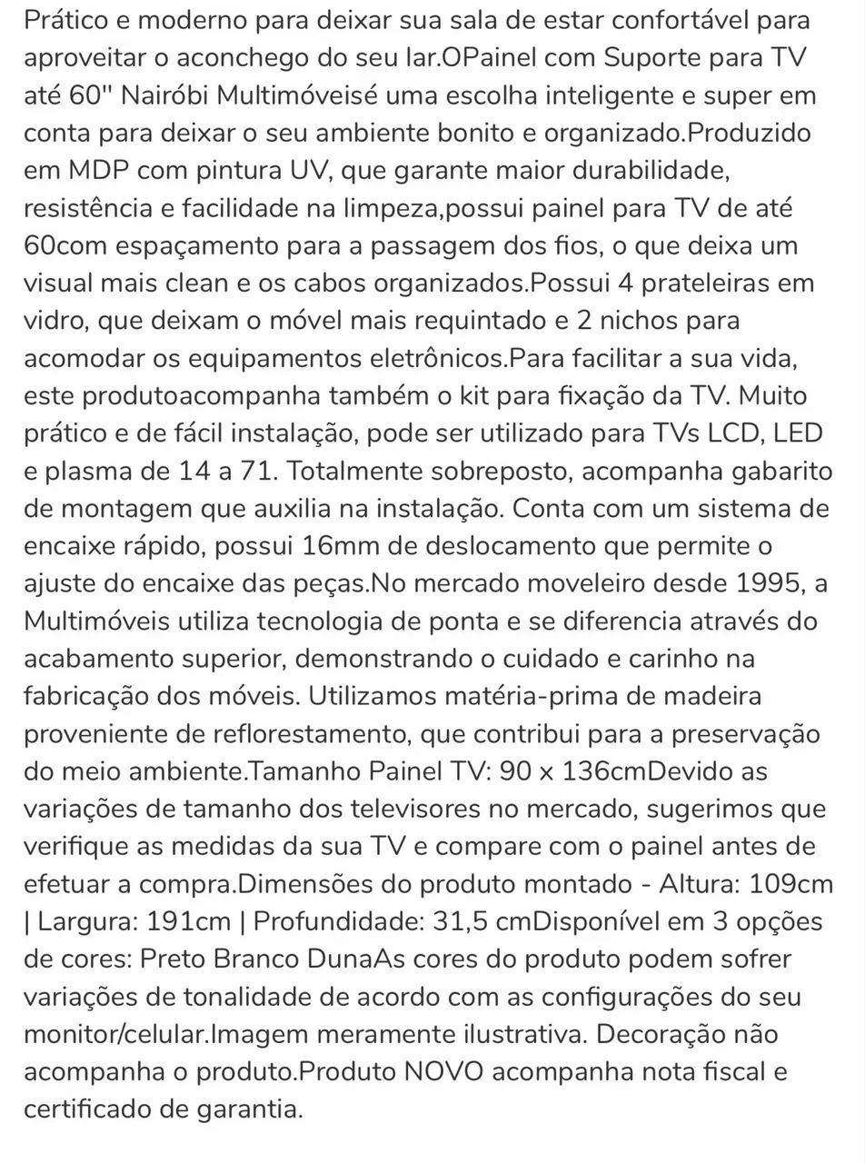 Painel de TV cinza  - Foto 3