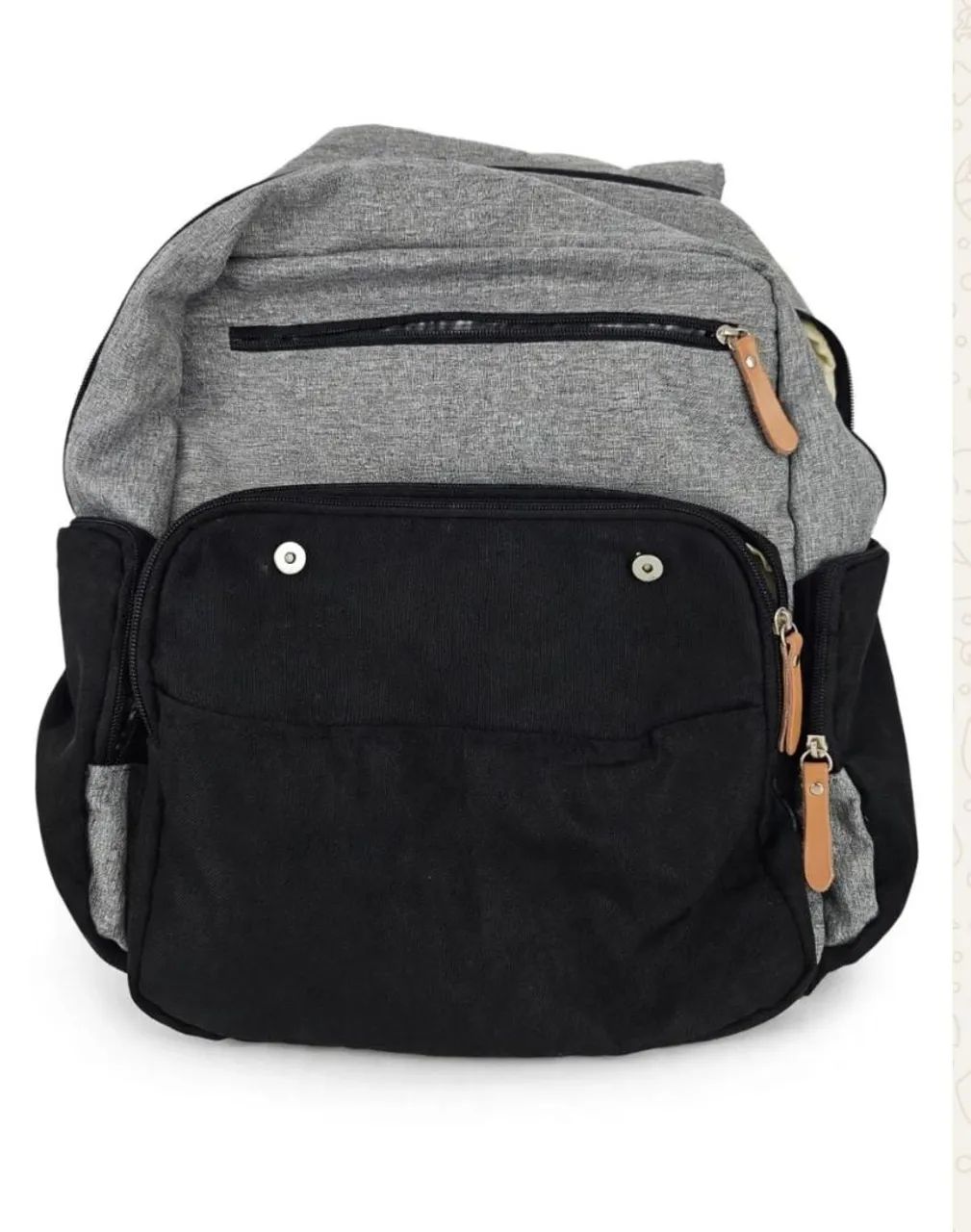 Mochila Maternidade Land Luxury - cinza com preto. - Foto 2