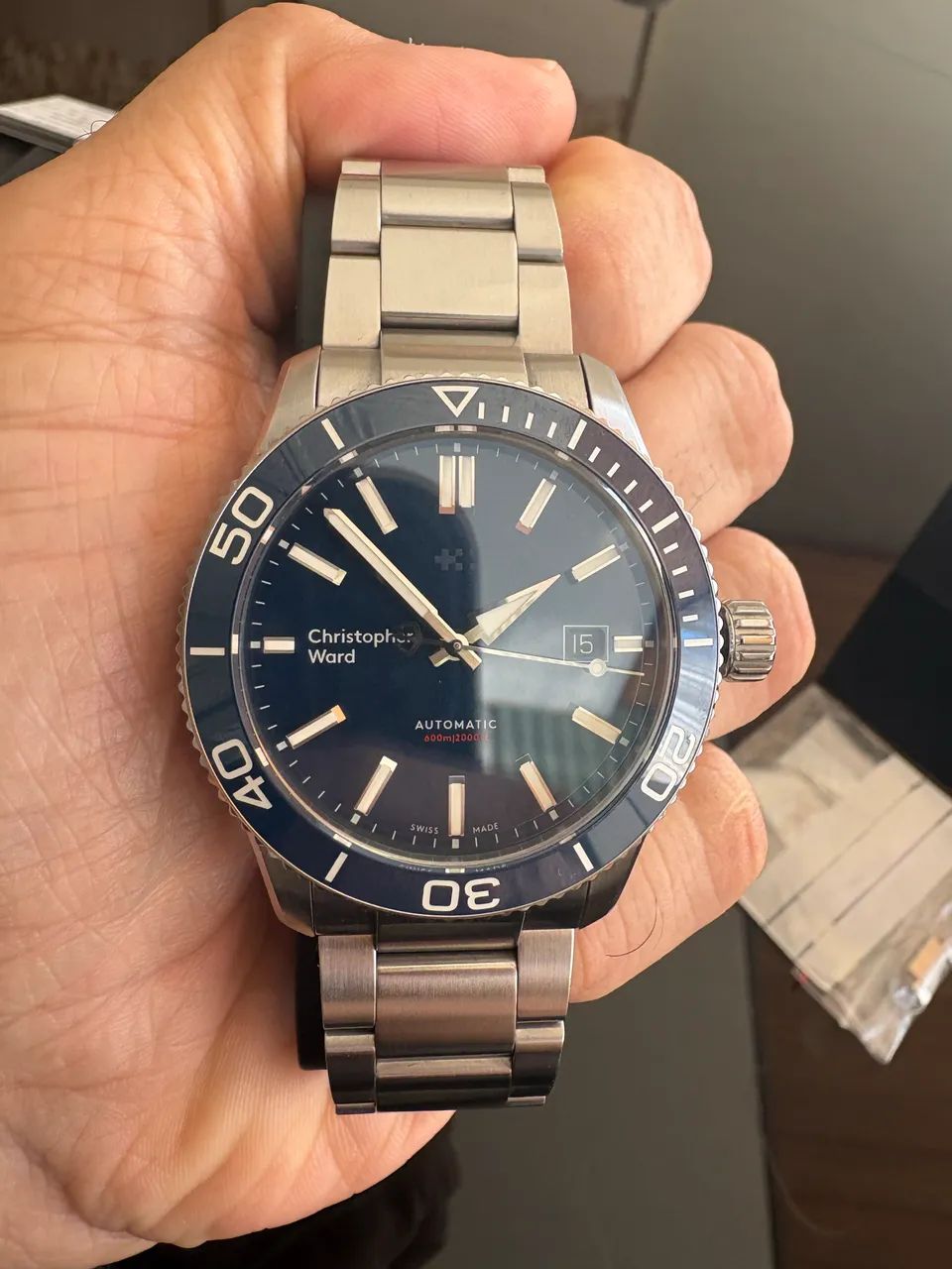 Christopher Ward C60 Trident Pro 600 Automático 42 mm Azul Full