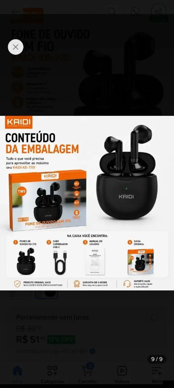 Fone de ouvido sem  - Foto 2