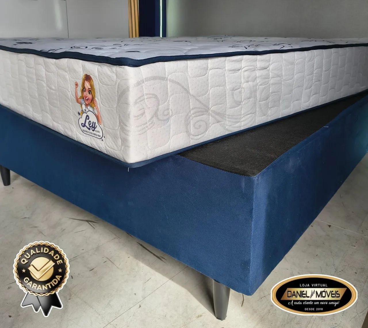 Cama casal com molas ensacadas Lisboa _ Brinde travesseiros - Foto 2