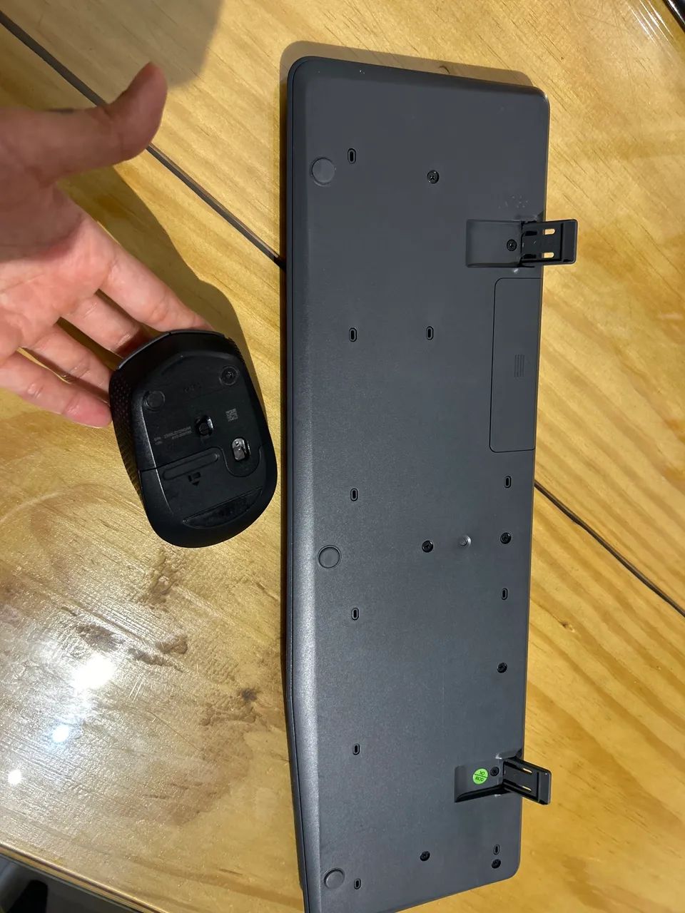Teclado e mouse sem fio logitech MK235 cinza escuro - Foto 3