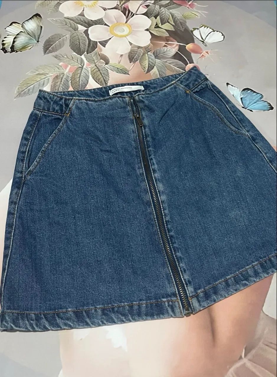 Mini saia jeans Zara  - Foto 3