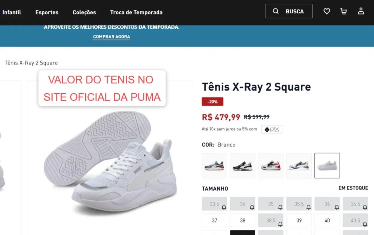 Tênis Puma X-Ray 2 Square, Branco - Foto 4