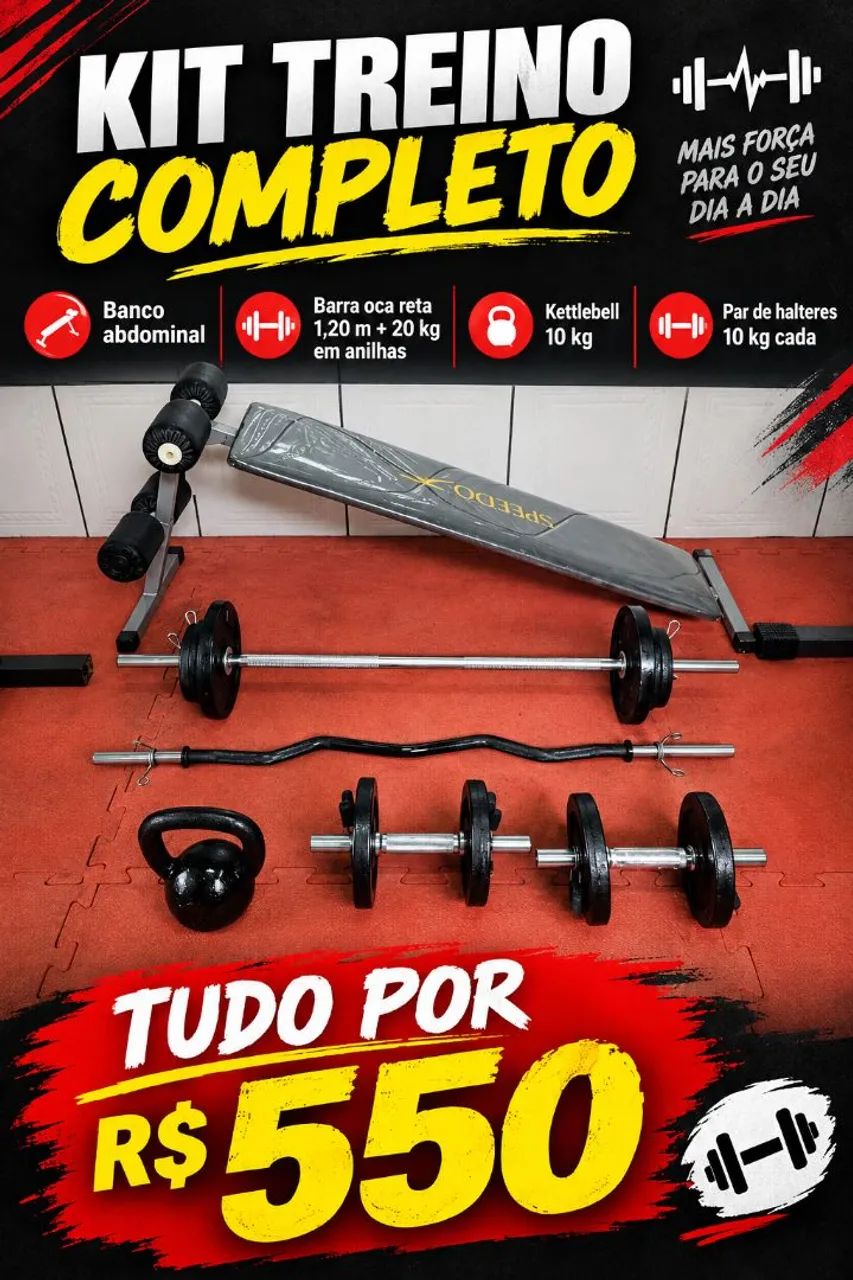 Kit treino parcelo cartão 