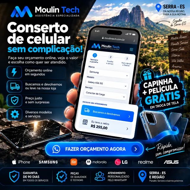 Conserto de Celular em Serra | Tela, Bateria e Conector