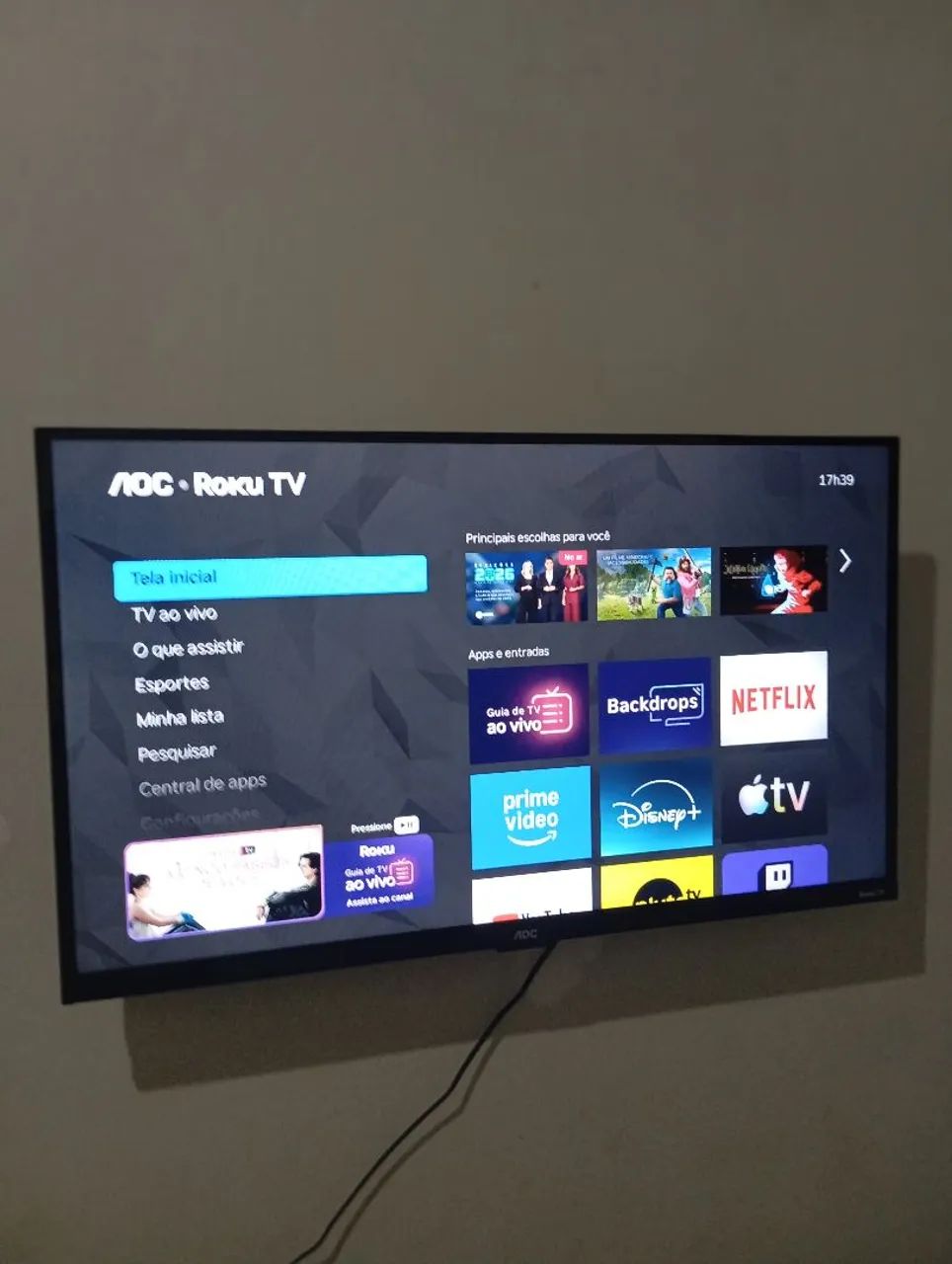 ROKU TV AOC 32 polegadas 
