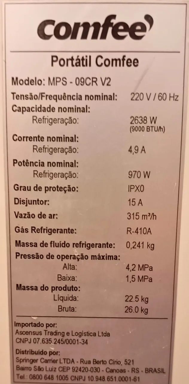 Ar condicionado COMFEE 9000 BTUs - Foto 5