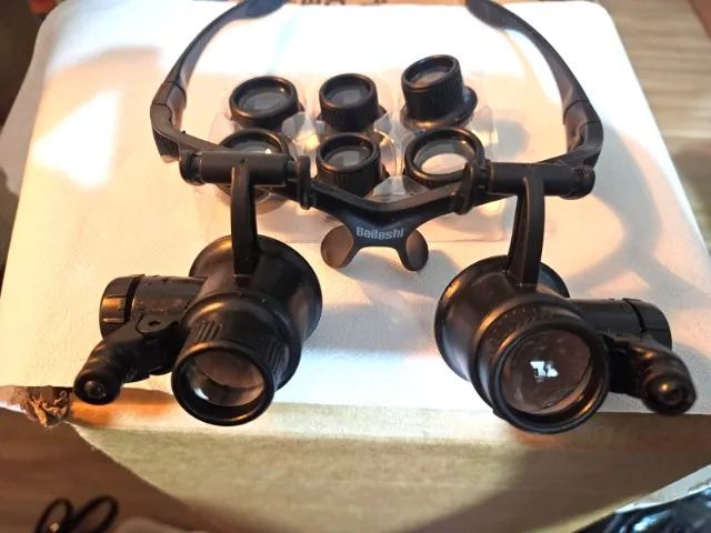  Óculos lupa binocular de cabeça com LED  - Foto 3