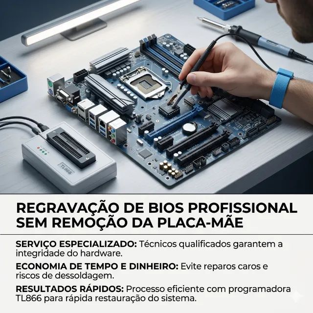Regravação de BIOS Programadora PRO sem remover da placa