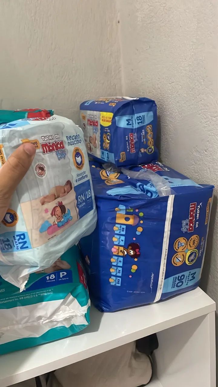 Fraldas Turma da Mônica Baby (RN e M) - 3 Pacotes Lacrados