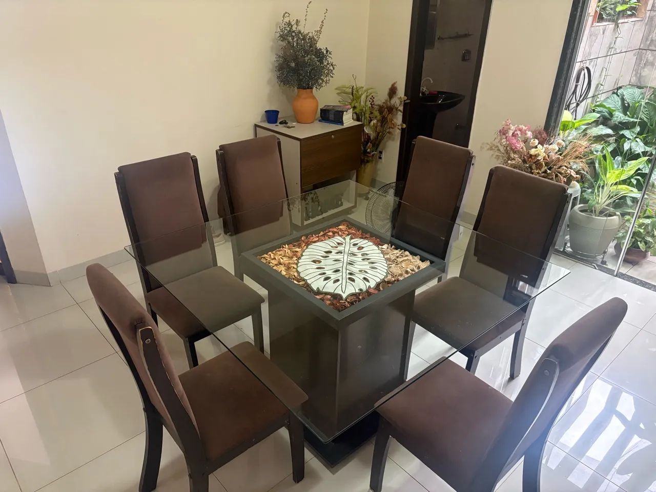 Mesa Tampo de vidro 