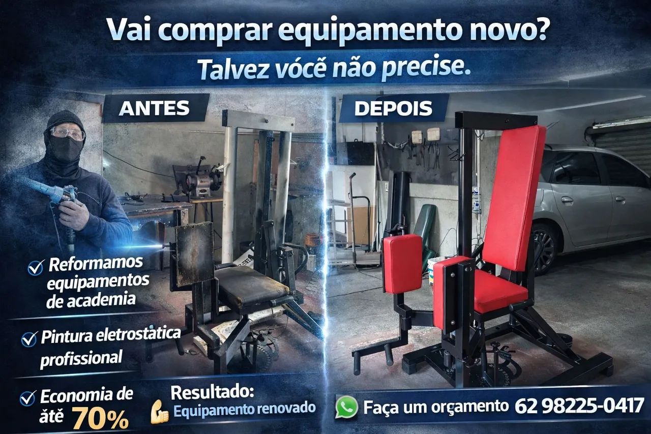 Pintura Eletrostática em equipamentos fitness 