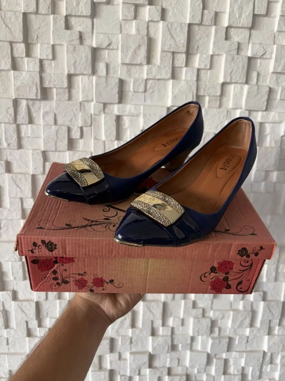 sapato studio 34 feminino azul marinho 36 - Foto 3