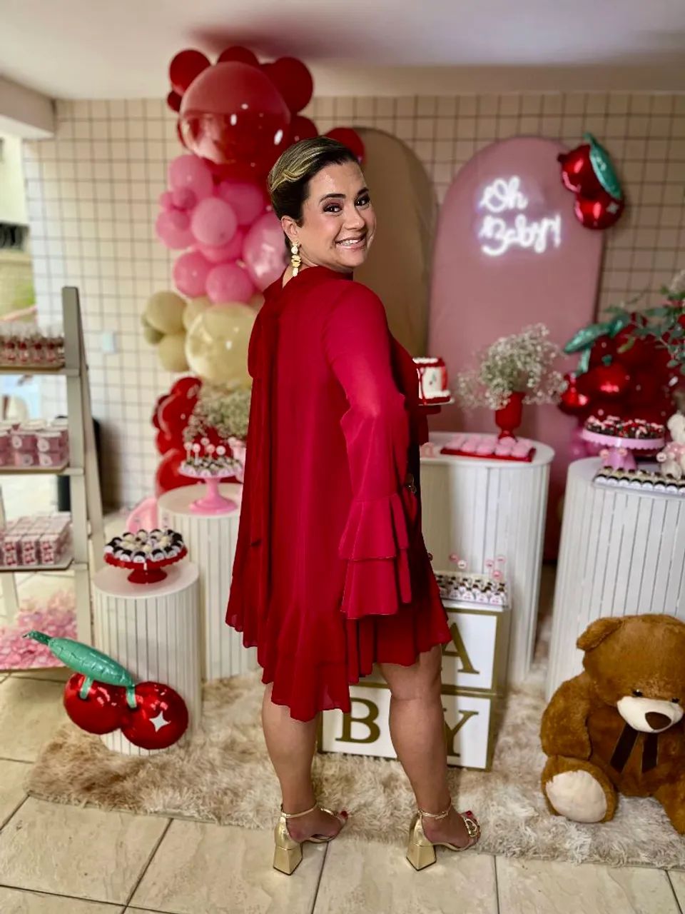 Vestido marsala babado - Foto 3