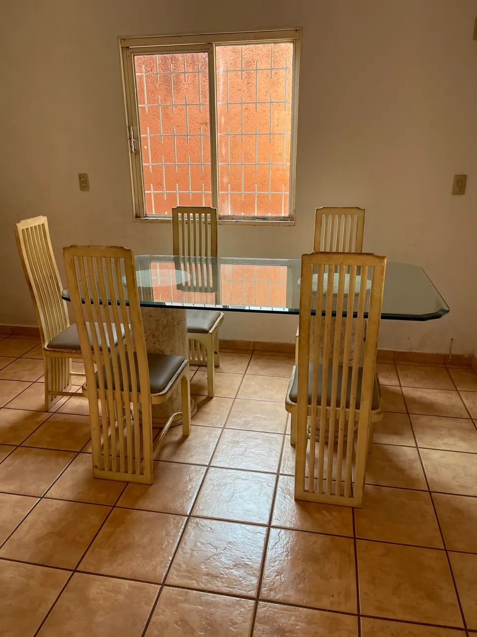 Mesa de vidro 6 lugares 