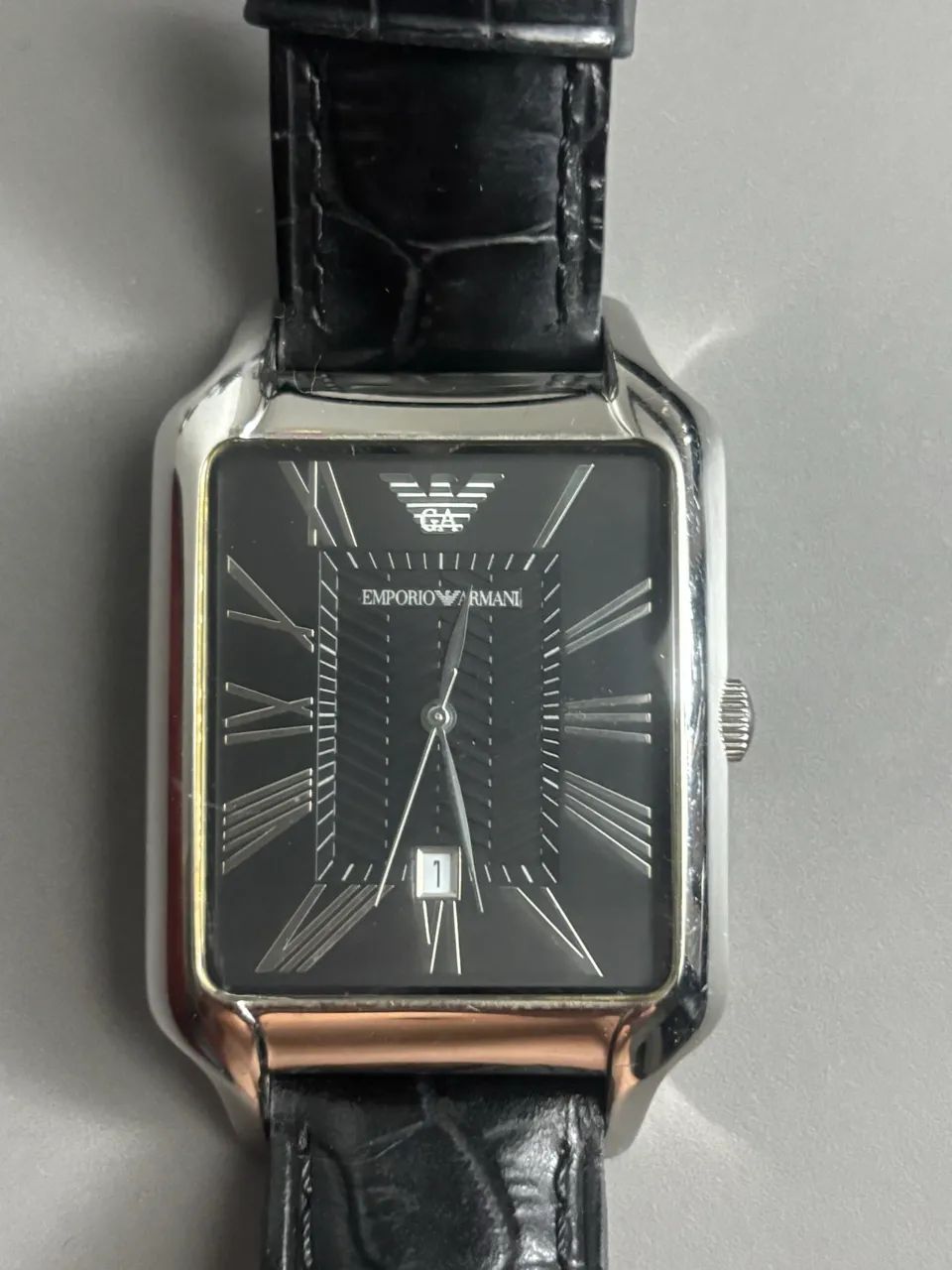 Relógio Masculino Emporio Armani AR-0425 Original - Modelo Retangular Clássico