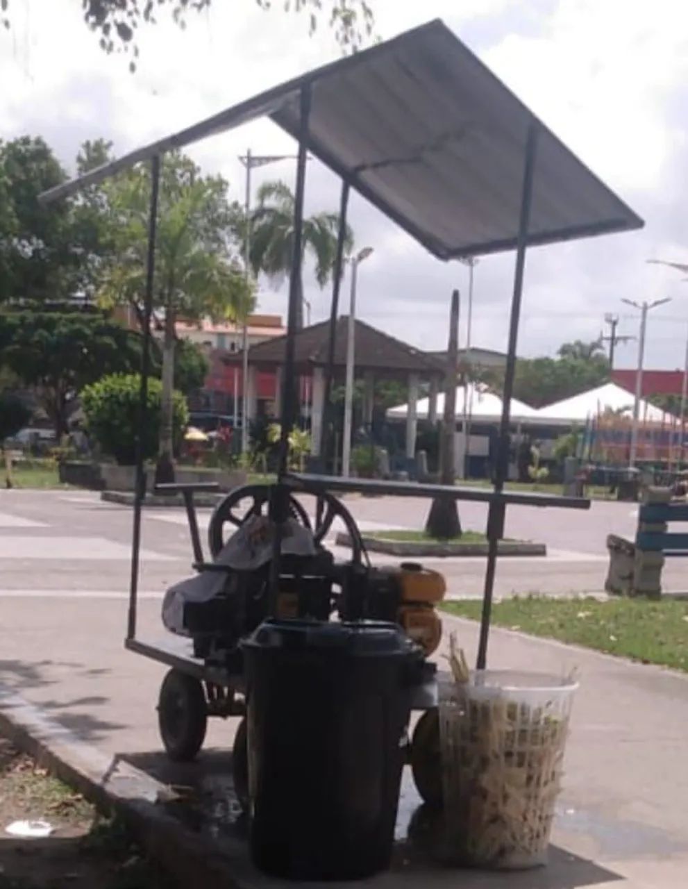 Máquina de caldo de cana com carrinho 