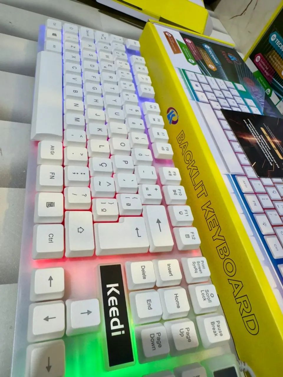 Kit teclado + mouse Gamer branco  - Foto 5