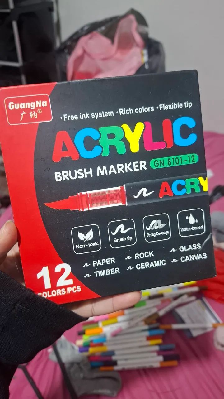 Kit touch 168pcs + 8 posca+12 acrylic +24 Lápis de cor faber castell +45 marca texto - Foto 2
