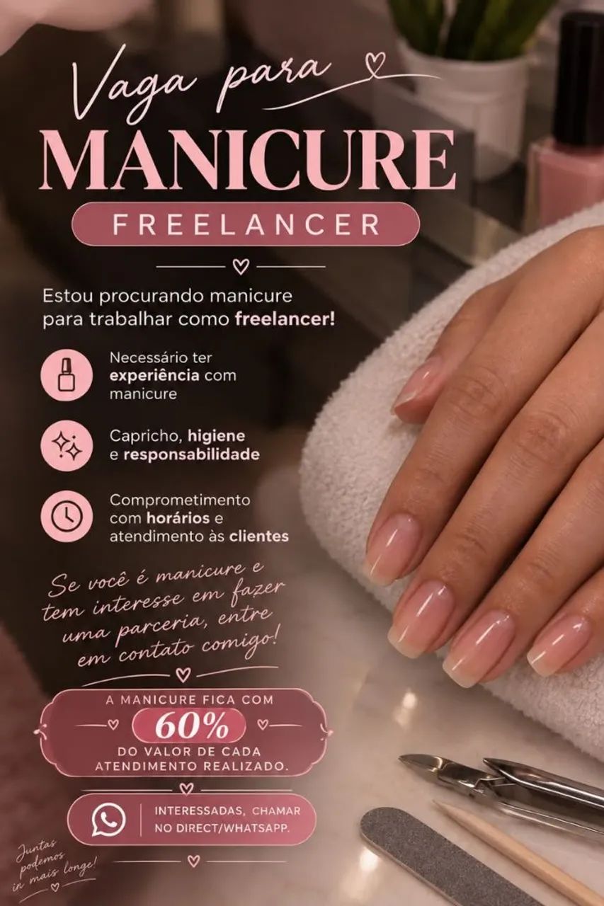 Vaga para manicure 60 %