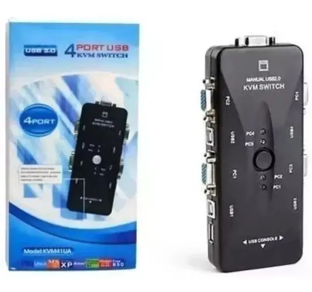 Chaveador Kvm Usb Switch 4 Portas Vga