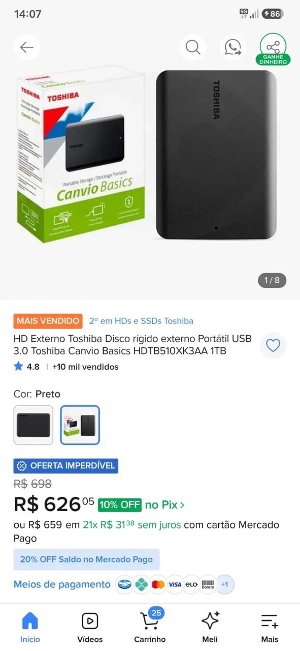 Hd externo 1t - Foto 2