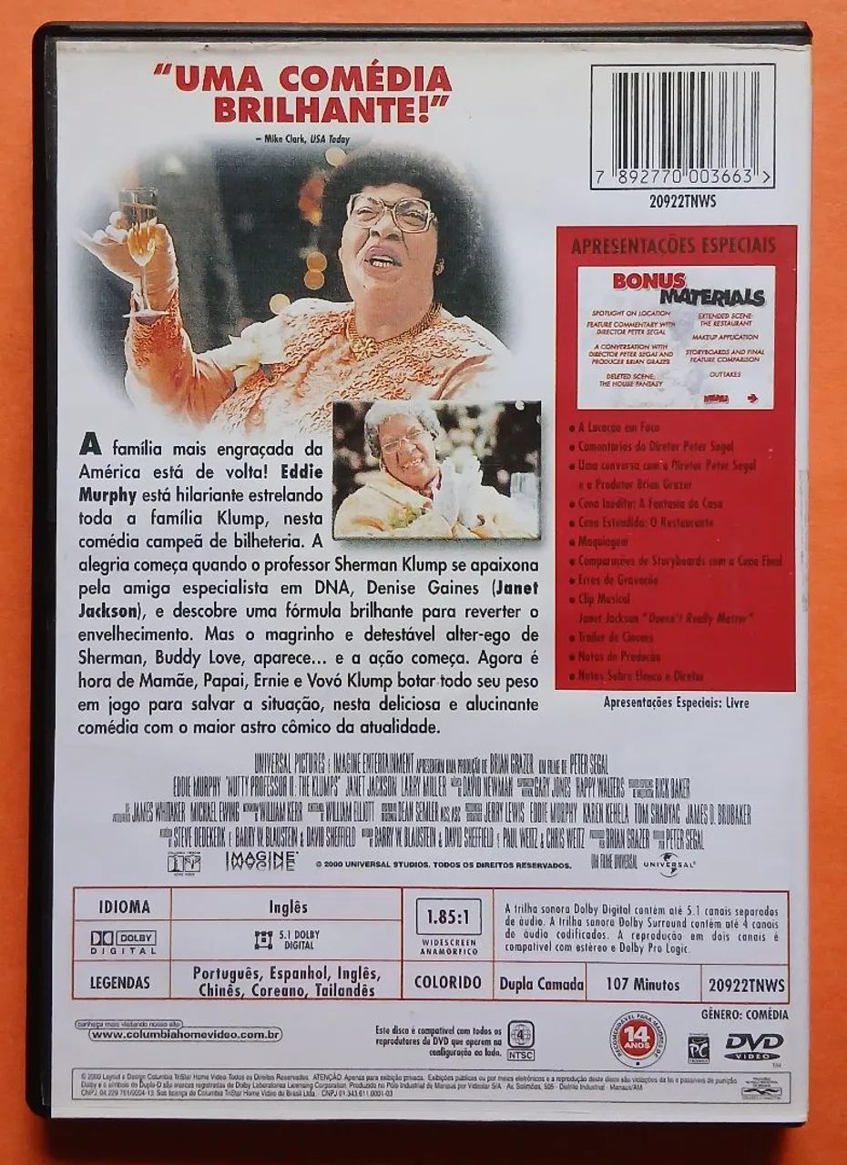 Dvd O Professor Aloprado 2 - Eddie Murphy - CDs, DVDs etc