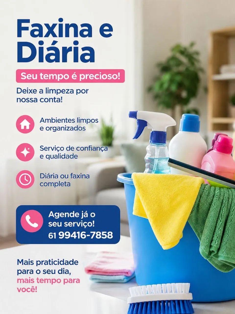 Disponível para faxinas chame e já faça seu agendamento ?