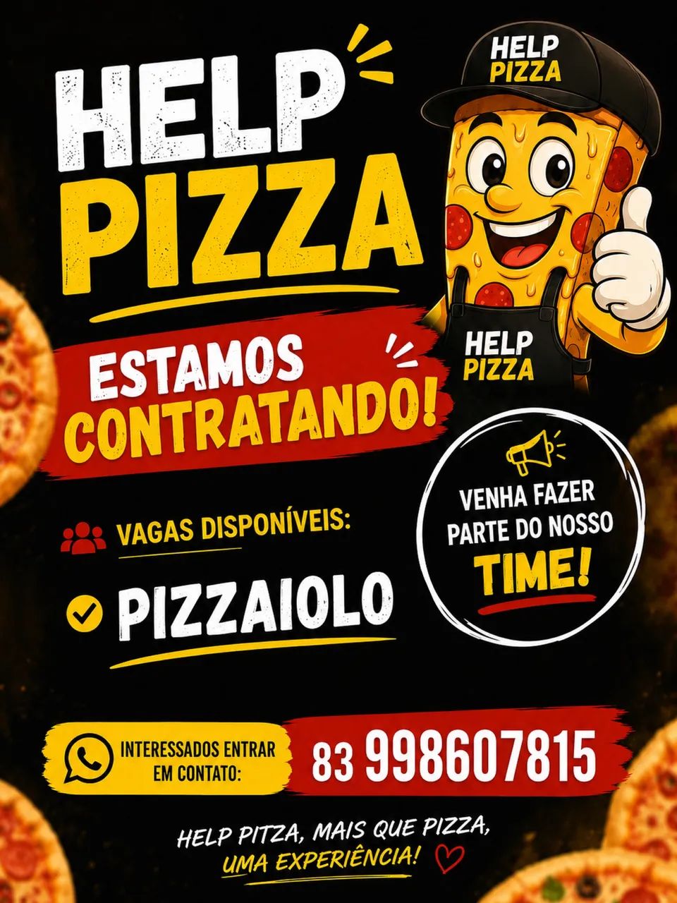 Estamos contratando pizzaiolo *15