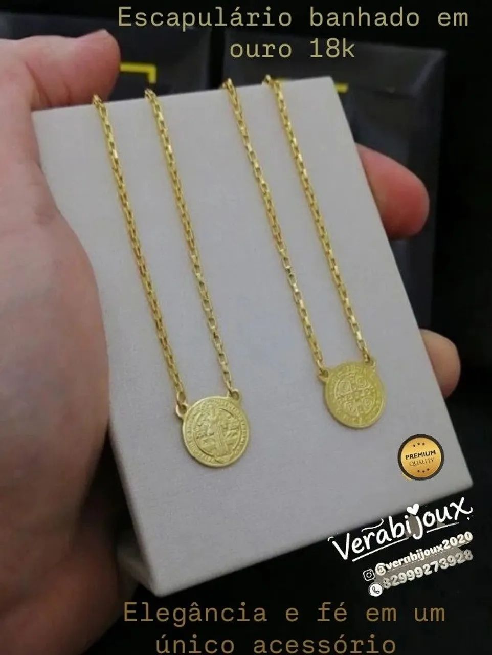 ESCAPULÁRIO MASCULINO BANHADOS A OURO 18K  - Foto 2
