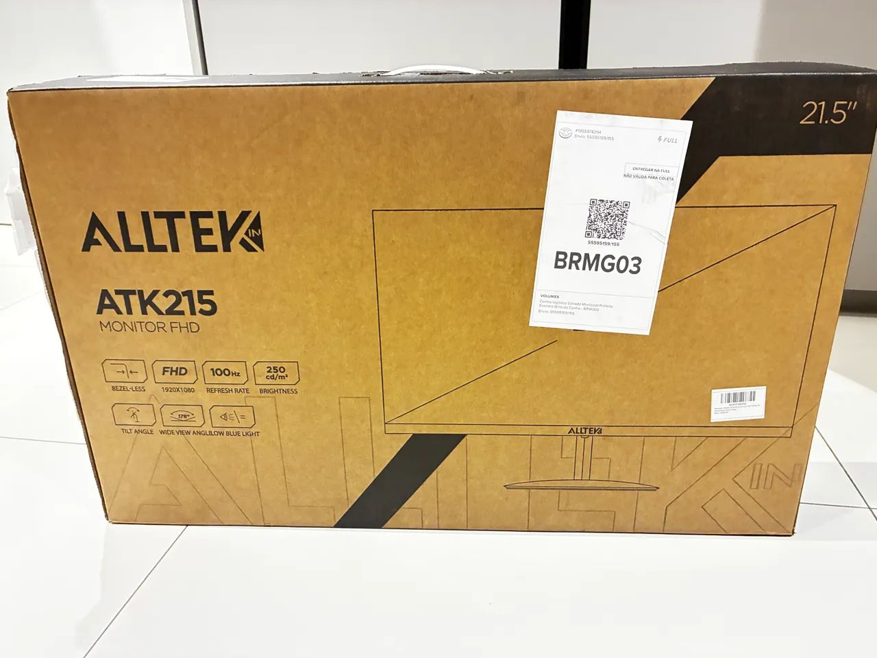 MONITOR GAMER ALLTEK 22 POLEGADAS 100 HZ NOVO COM GARANTIA E NOTA FISCAL