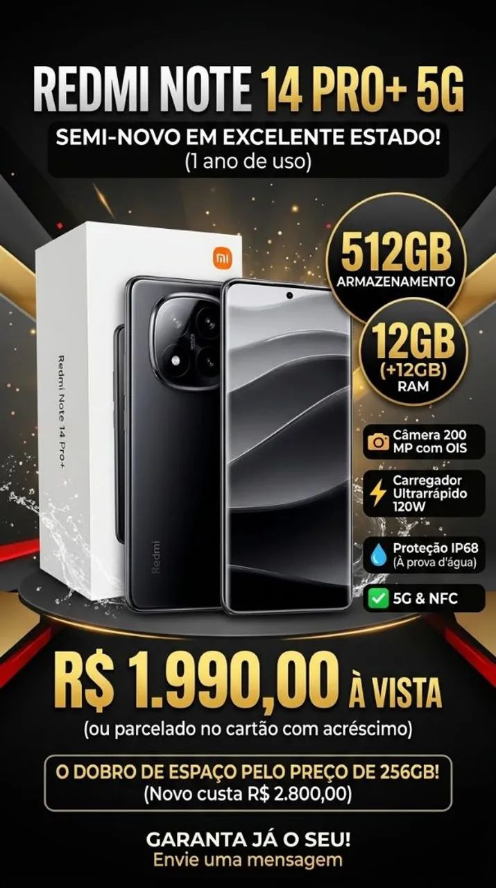 SMARTPHONE XIAOMI REDMI NOTE 14 PRO+ 512Gb 12+12Gb RAM 