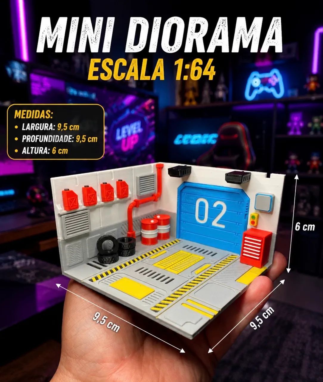 Mini diorama garagem 1:64
