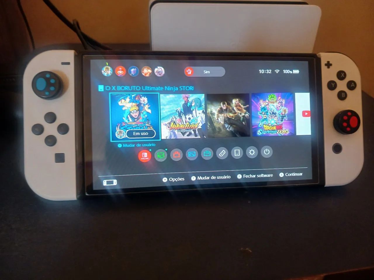 Nintendo switch oled bloqueado, sem jogos, micro sd128gb